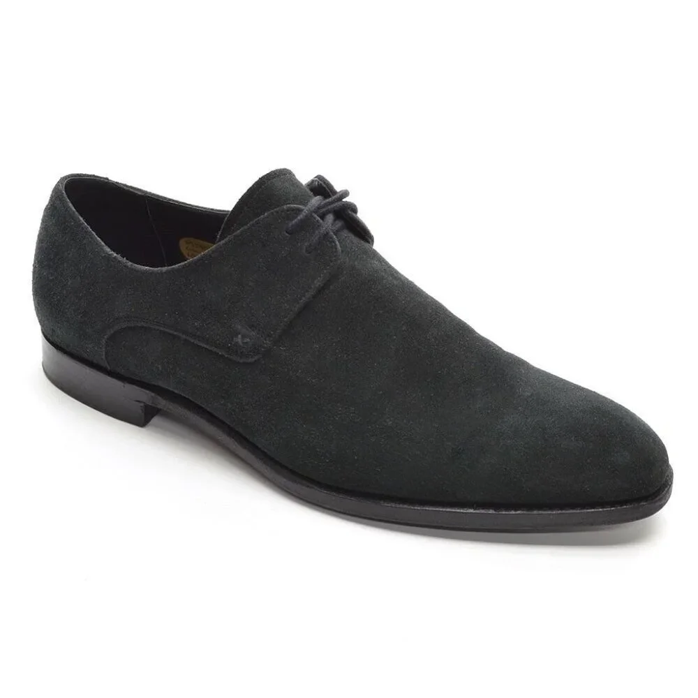 Men Barker Black Wallace Made in England Black Nubuck Oxfords 7.5